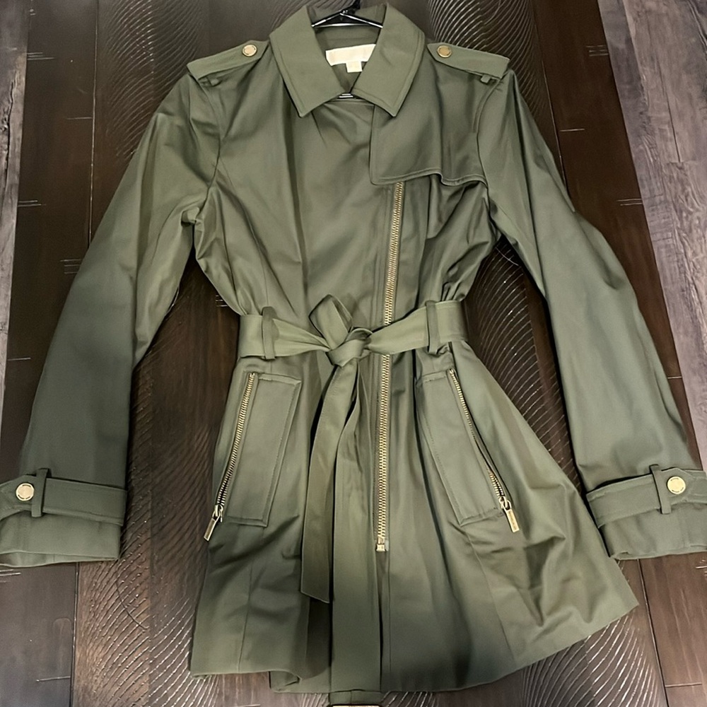 NWOT Michael Kors Green Peacoat
